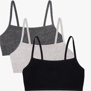 Fruit of the Loom- NWOT 
Women's Intimates Cotton Bralette - Black, Gray, White